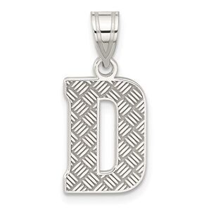 Sterling Silver, Sami Collection, Textured Block Initial D Pendant